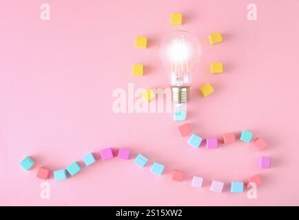 Business concept,collaboration,cooperation,teamwork, innovation,human resources,recruitment,team building, pink background Stock Photo