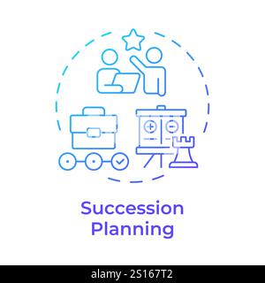 Succession planning blue gradient concept icon Stock Vector