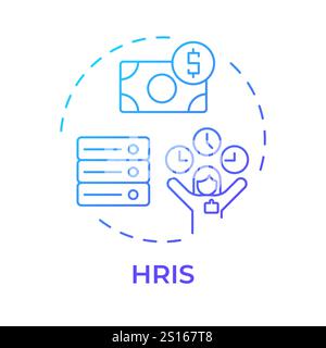 HRIS blue gradient concept icon Stock Vector