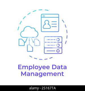 Employee data management blue gradient concept icon Stock Vector