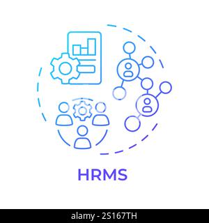 HRMS blue gradient concept icon Stock Vector