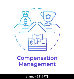 Compensation management blue gradient concept icon Stock Vector