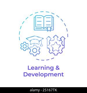 Learning and development blue gradient concept icon Stock Vector