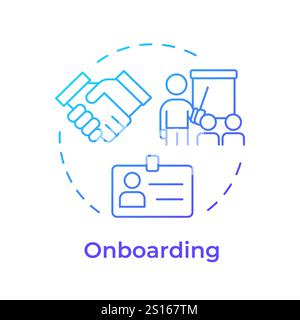 Onboarding blue gradient concept icon Stock Vector