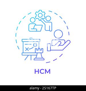 HCM blue gradient concept icon Stock Vector