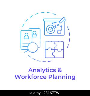 Analytics and workforce planning blue gradient concept icon Stock Vector