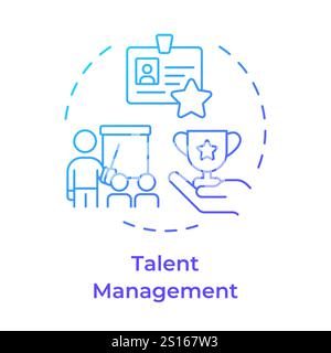 Talent management blue gradient concept icon Stock Vector
