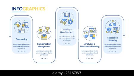 HRMS rectangle infographic vector Stock Vector