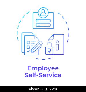 Employee self service blue gradient concept icon Stock Vector