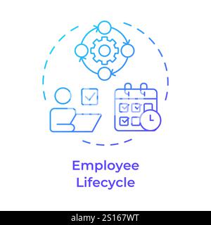 Employee lifecycle blue gradient concept icon Stock Vector