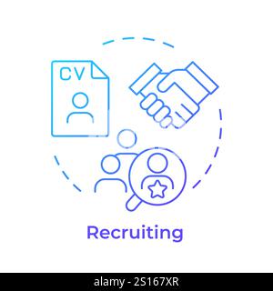 Recruiting blue gradient concept icon Stock Vector