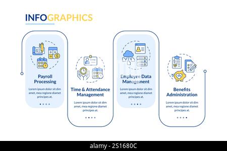 HRIS rectangle infographic vector Stock Vector