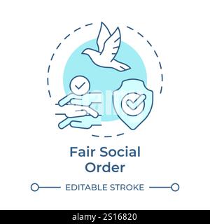 Fair social order soft blue concept icon Stock Vector