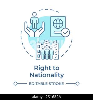 Nationality right soft blue concept icon Stock Vector