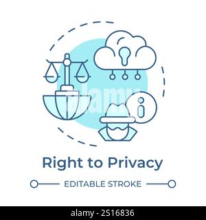 Privacy right soft blue concept icon Stock Vector