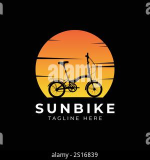 Sun bike logo design vector illustration Stock Vector
