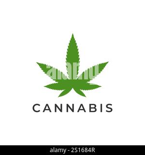 cannabis leaf logo design vector icon Stock Vector