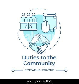 Community duties soft blue concept icon Stock Vector