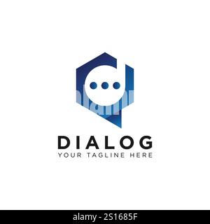 Letter D Chat Logo Talk Dialog App Design Stock Vector