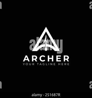 Letter A archer arrow logo vector icon illustration Stock Vector