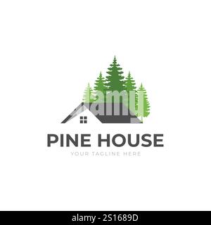 House forest logo design vector Stock Vector