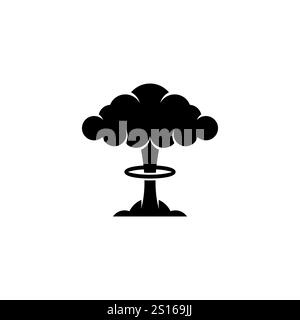 nuclear bomb explosion silhouette vector, nuclear blast icon design Stock Vector