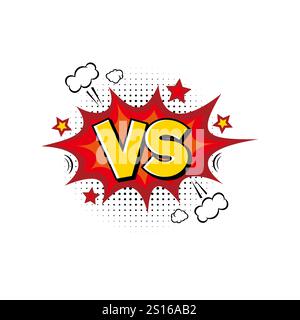 vs text in comic style, versus symbol vector Stock Vector