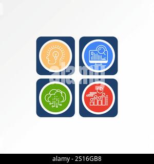 Logo design graphic concept creative premium vector stock image graphic unique icon sign smart data computer cloud trend to presentation support class Stock Vector