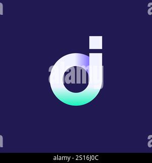 Artificial Intelligence logo design with AI letters in cool style and multicolored gradient. Minimalistic modern business style. Vector illustration. Stock Vector