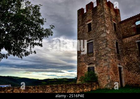Chambles, France - October 5th 2024 : Exterior view of the Essalois castle. Stock Photo