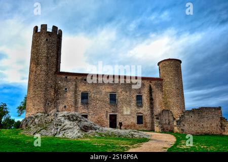 Chambles, France - October 5th 2024 : Exterior view of the Essalois castle. Stock Photo