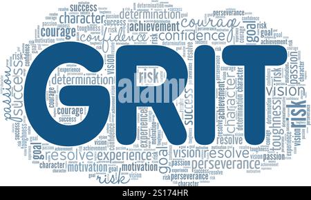 Grit word cloud conceptual design isolated on white background. Stock Vector