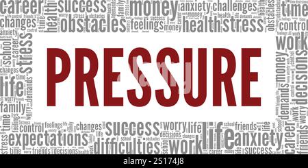 Pressure word cloud conceptual design isolated on white background. Stock Vector