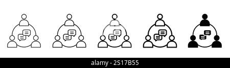 Set of 5 Communication icon - 1 Silhouette - 1 unexpanded vector - An excellent collection of business training and workshop icons in two distinct sty Stock Vector