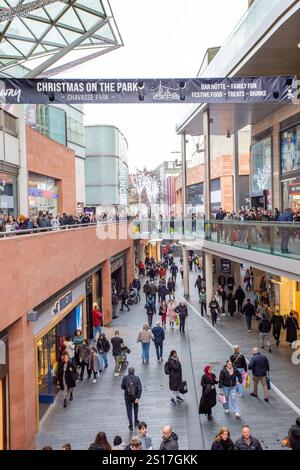 People shopping at the post Christmas sales in the center of the merseyside city of Liverpool in Liverpool one Stock Photo