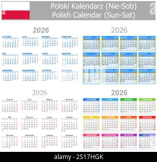 2026 Year Polish Calendar Vector Illustration For Poland Stock Vector 2026-year-polish-calendar-vector-illustration-for-poland-stock-vector