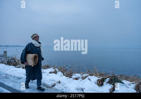 January 3, 2025, Srinagar, India: A man walks through the road during ...