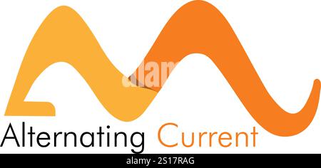 Creative Alternating Current Logo Icon Vector With Isolated Background. Stock Vector