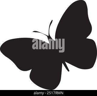 black and white butterfly silhouette Suitable for various graphics Stock Vector
