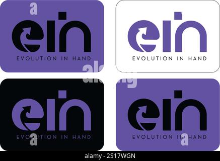 EIH Logo, Evolution In Hand, Creative letter, EIH creative minimalist letter logo. EIH unique vector initials alphabet letter logo design, EIH Logo. Stock Vector