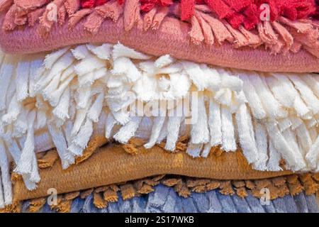 natural wool stylish scarves and blankets close-up Stock Photo