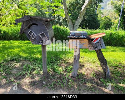 Amusing rustic rural postboxes, Stamford Valley, Queensland, QLD, Australia Stock Photo