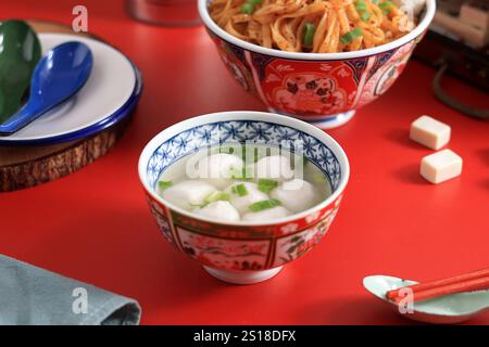 Clear Soup Fish Ball Kuey Teow Noodles Soup Teow Chew Stock Photo