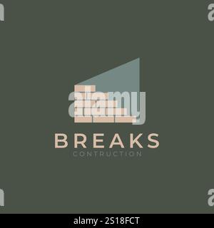 Brick Contruction Logo Template Design Stock Vector
