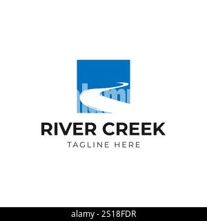 river creek logo vector icon illustration Stock Vector