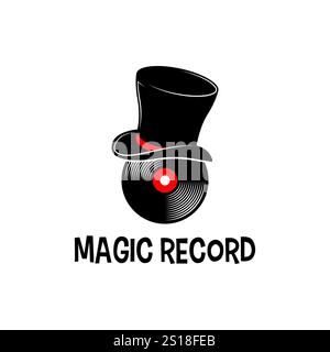 Magic records logo template design. Vector illustration. Stock Vector