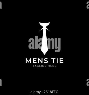 Men's style logo template design with a tie. Vector illustration. Stock Vector
