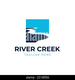 river creek logo vector icon illustration Stock Vector