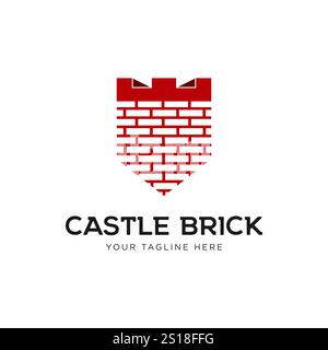 Castle Brick Logo design vector element Stock Vector