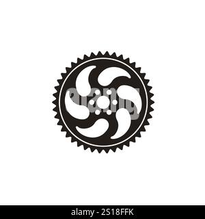 Black and White Bicycle Gear icon vector Stock Vector